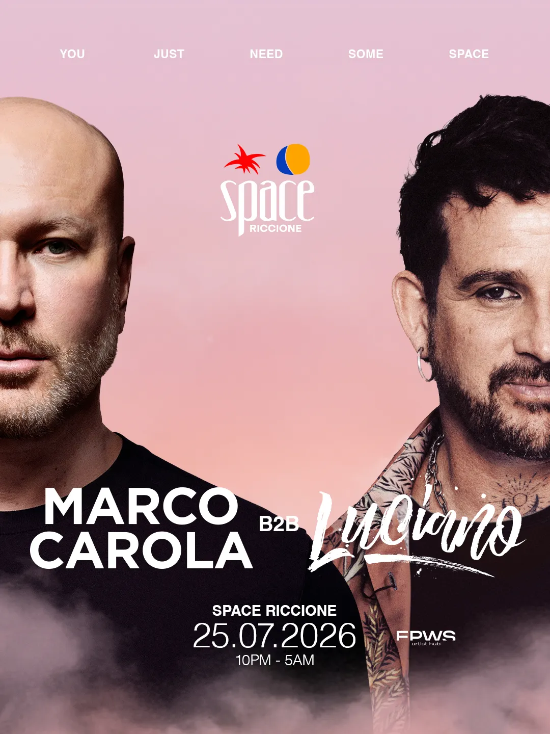 Space Riccione CAROLA e LUCIANO 25 LUGLIO 2026 Ticket - Biglietti -Hotel