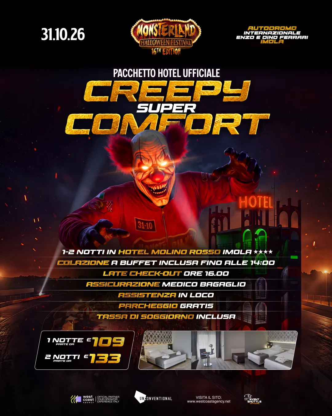 Monsterland Halloween Festival 31.10.2026 ONLY Hotel - Navette (Molino Rosso Hotel)