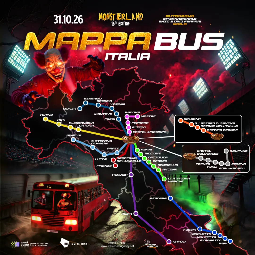 Monsterland Halloween Festival 31.10.2026  Pacchetto Bus +Ticket  ( Parenza da Genova )