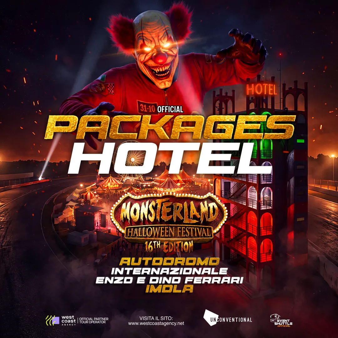 Monsterland Halloween Festival 31.10.2026  Pacchetti Hotel -Ticket -Biglietto