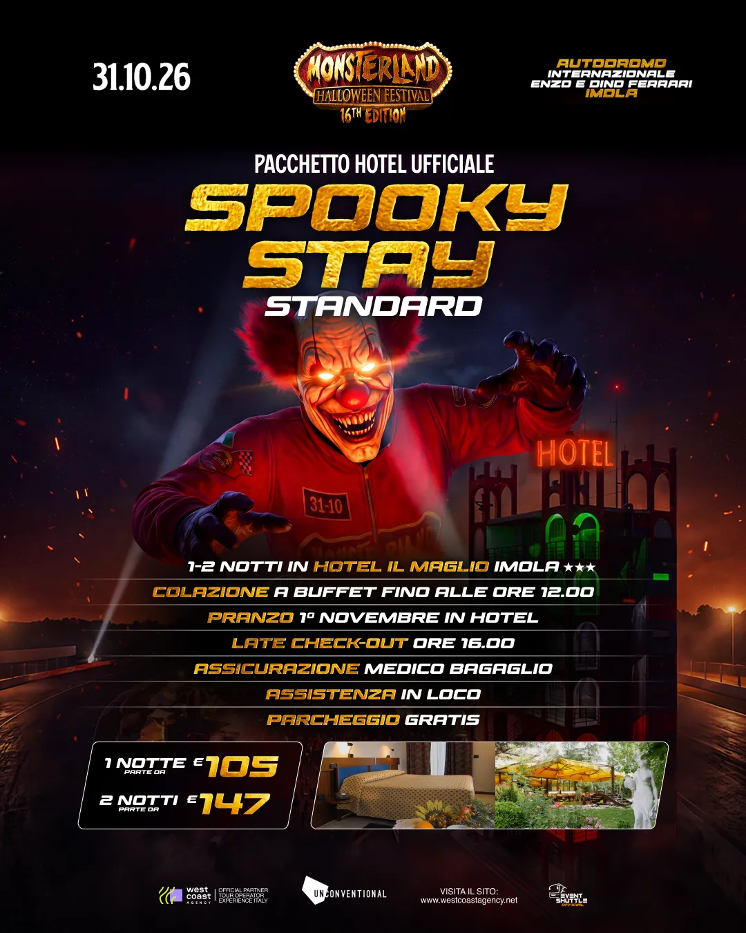 Monsterland Halloween Festival 31.10.2026 SOLO Hotel - ( Hotel il Maglio )